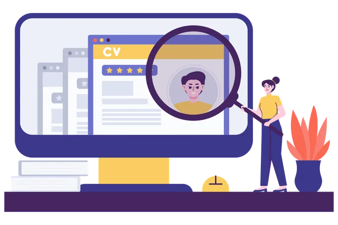 Recrutamento remoto triagem de cv  Ilustração