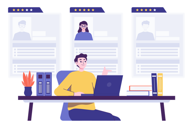 Recrutement à distance filtrage candidat  Illustration