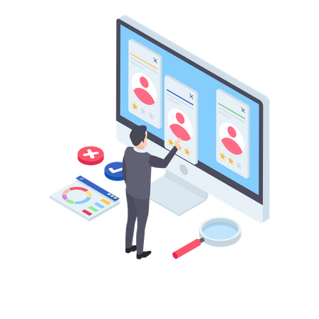 Recrutement en ligne  Illustration