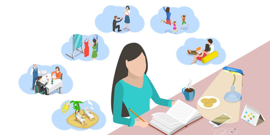 Recuerdos positivos de la vida  Ilustración