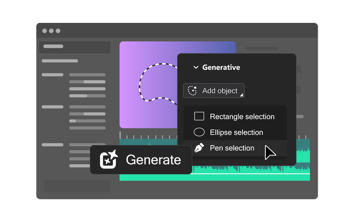 Recursos generativos de IA no Editor de vídeo  Illustration