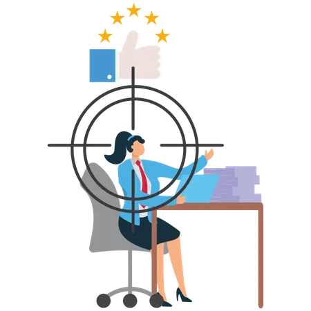 Recursos humanos encontrando o candidato certo para a vaga de emprego  Ilustração