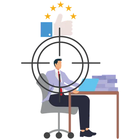 Recursos humanos encontrando o candidato certo para a vaga de emprego  Ilustração