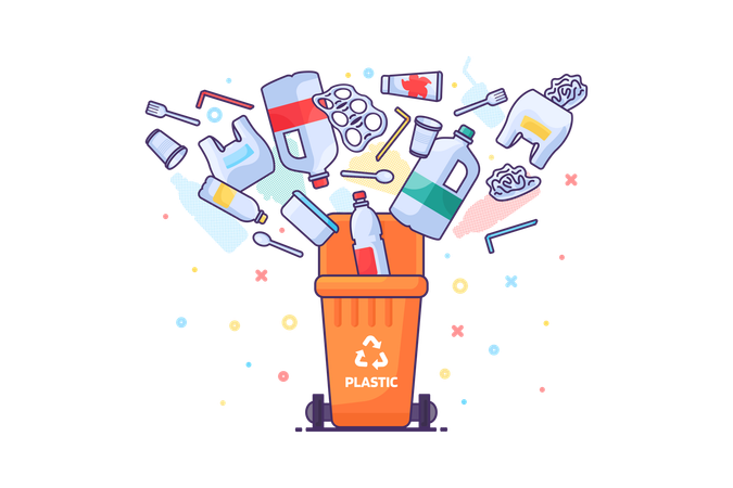 Recyclage des déchets plastiques  Illustration