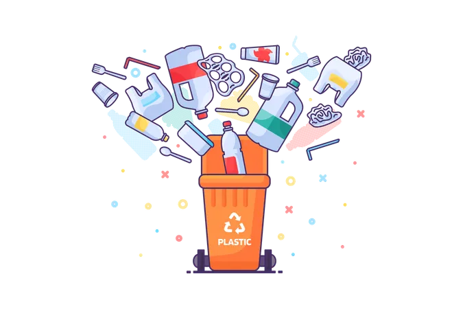 Recyclage des déchets plastiques  Illustration