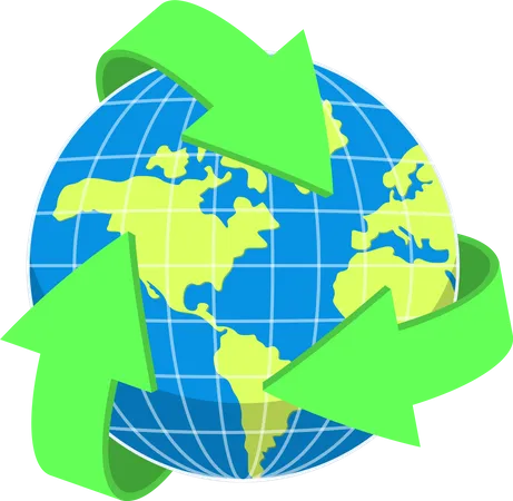 Flèche de recyclage planète Terre  Illustration