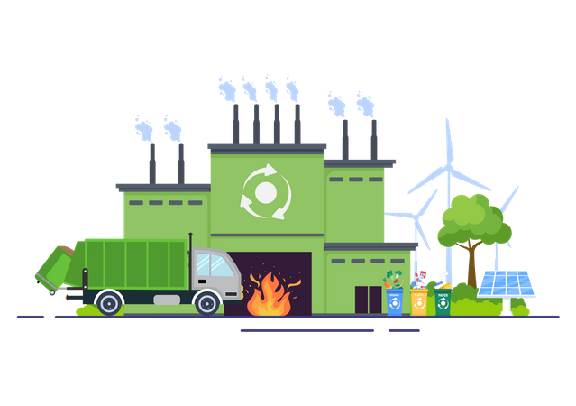 Recycle Process Plant  Illustration