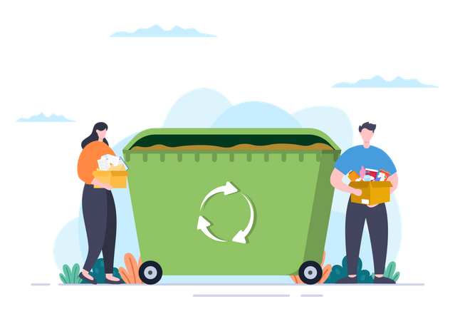 Recycle Process Trash Illustration