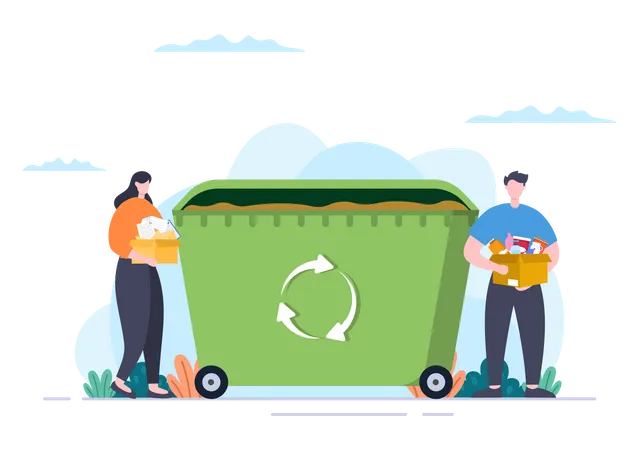 Recycle Process Trash Illustration