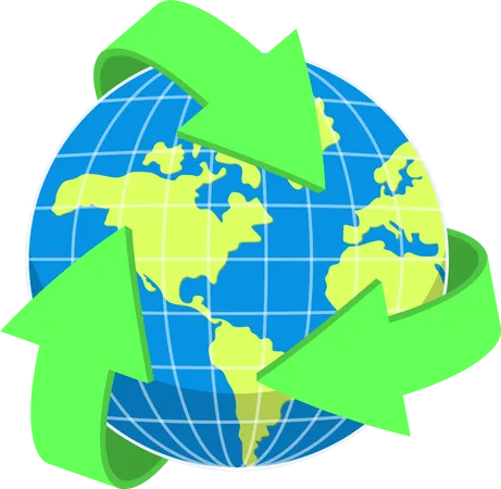 Recycling arrow planet Earth  Illustration