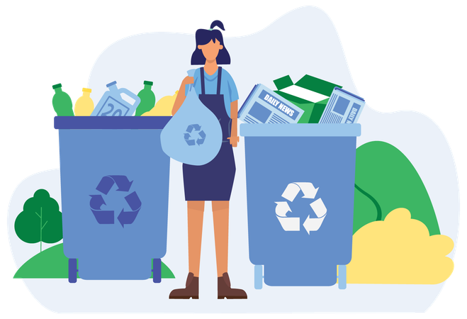 Recycling Bin  Illustration