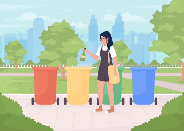 Recycling bins Illustration