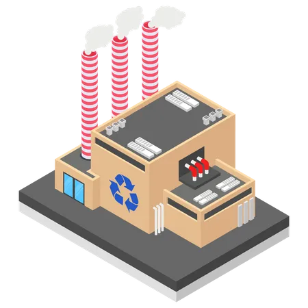 Recycling Factory Illustration