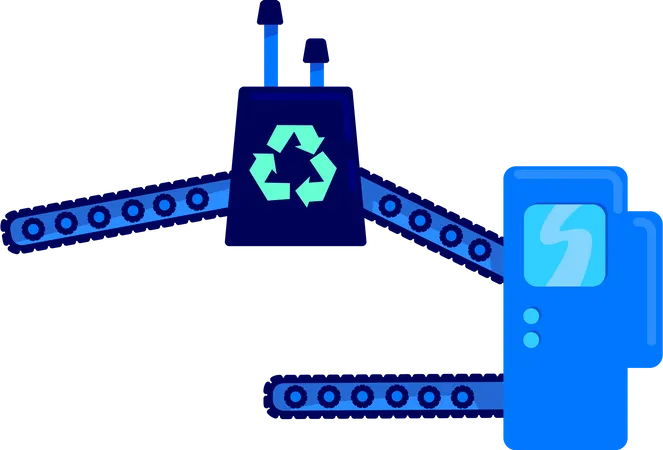 Recycling factory equipment  Illustration