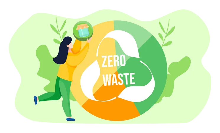 Recycling logo and an inscription  Illustration