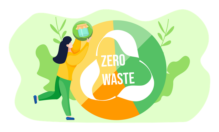 Recycling logo and an inscription  Illustration