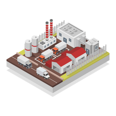 Recycling Plant  Illustration