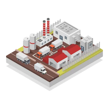 Recycling Plant  Illustration