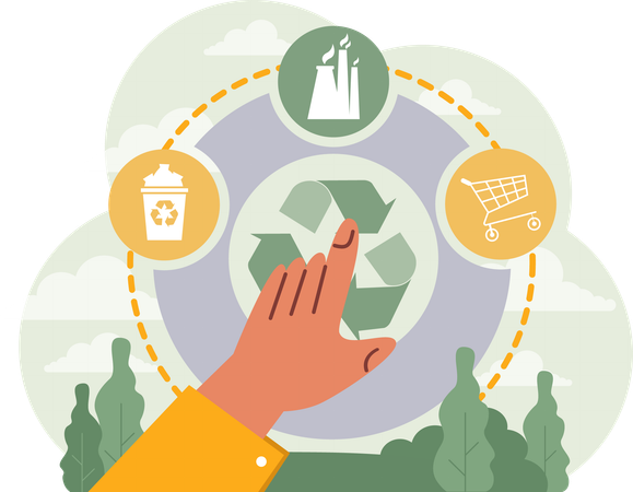 Recycling process  Illustration