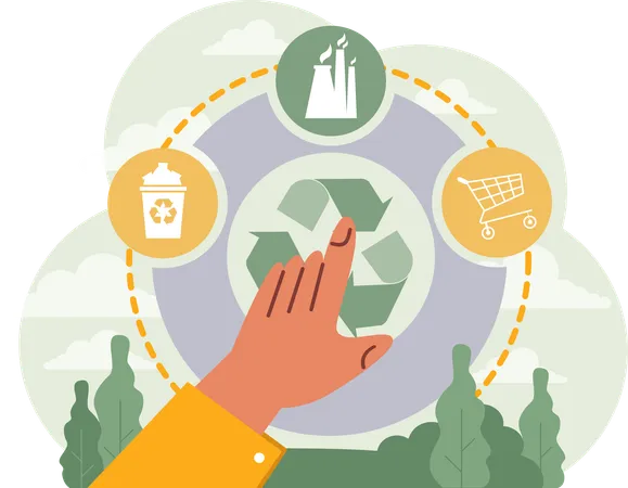 Recycling process  Illustration