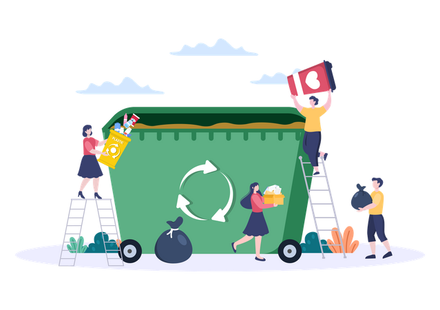 Recyclingprozess  Illustration