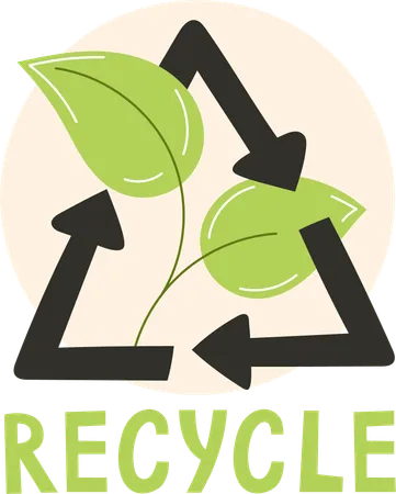 Recycling-Symbol mit Blatt  Illustration