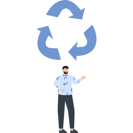 Recycling Symbol with Man  Illustration