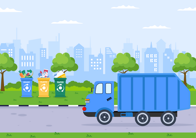 Recycling truck  Illustration