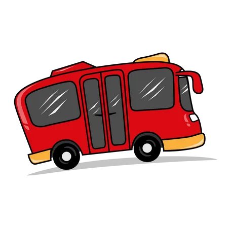 Red City Bus Illustration