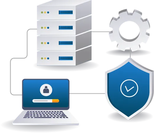 Red de seguridad de datos del servidor personal  Ilustración