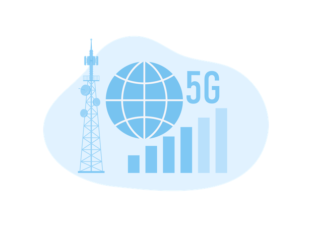 Tendencia de la red de señal 5G  Ilustración