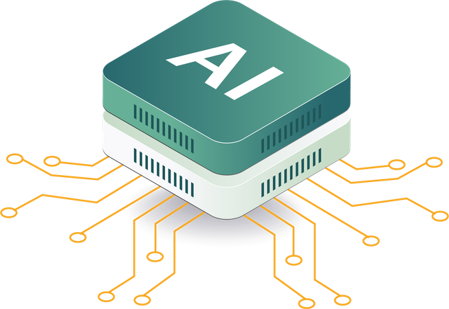 Red de tecnología de inteligencia artificial  Ilustración