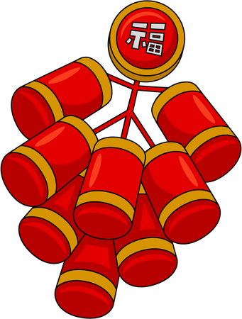 Red firecrackers  Illustration