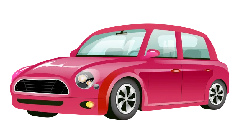 Red Mini Cooper Car  Illustration