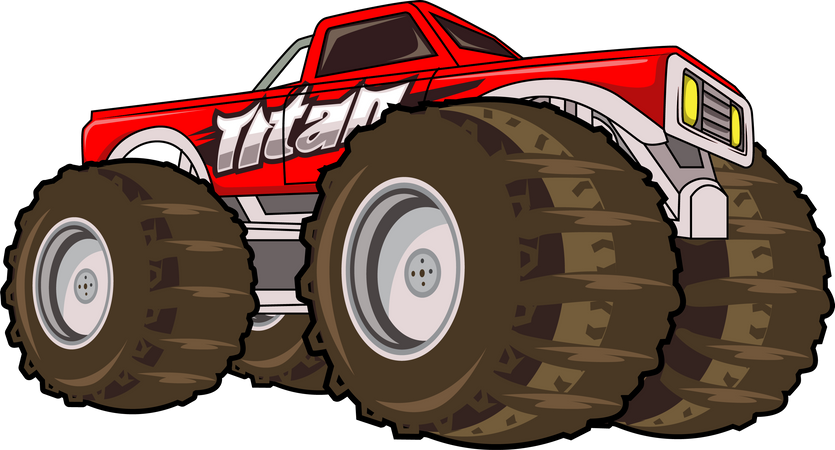 Red monster truck  Illustration