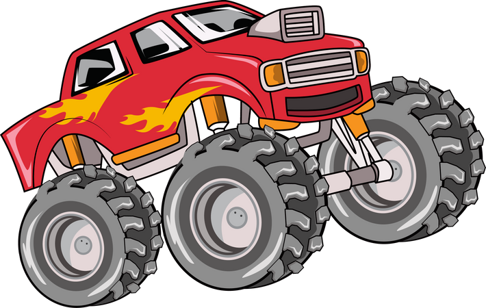 Red monster truck  Illustration