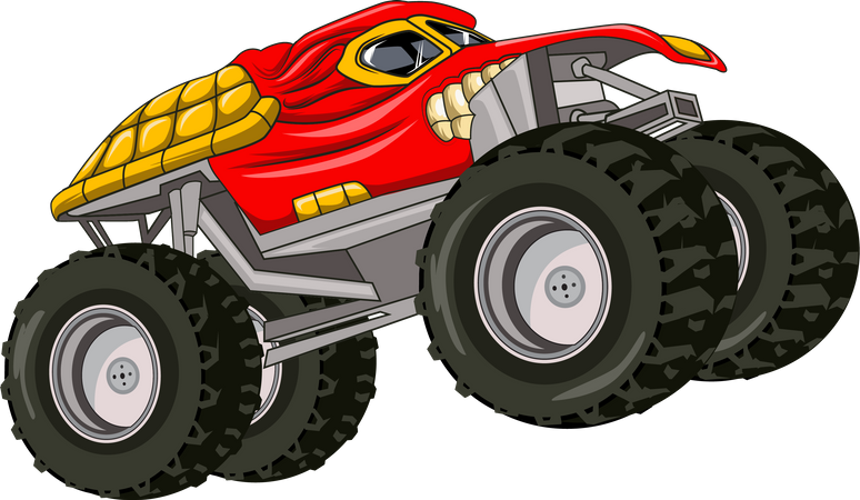 Red monster truck car  Illustration