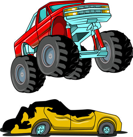 Red monster truck car  Illustration