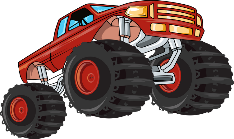 Red monster truck off-road  Illustration