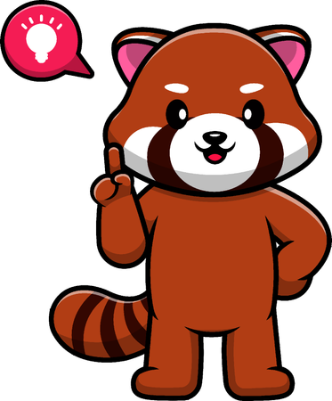 Red Panda Get Ideas  Illustration