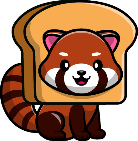 Red Panda in Bread  일러스트레이션
