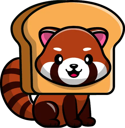 Red Panda in Bread  Illustration