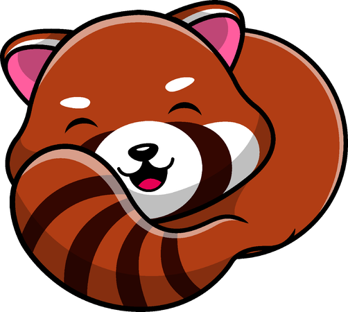 Red Panda Lying  Illustration