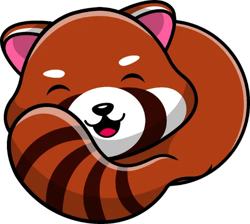 Red Panda Lying  Illustration