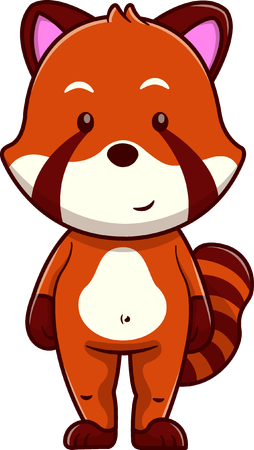 Red Panda Standing  Illustration