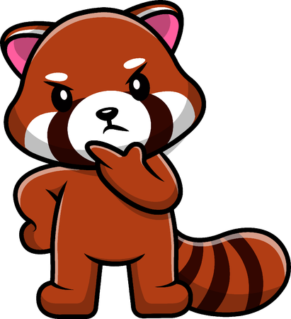 Red Panda Thinking  Illustration