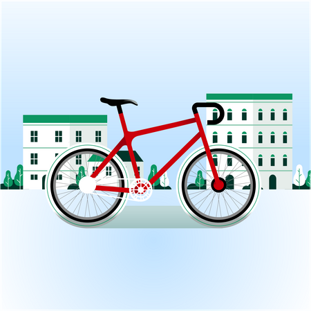 Red Sport Bicycle Illustration