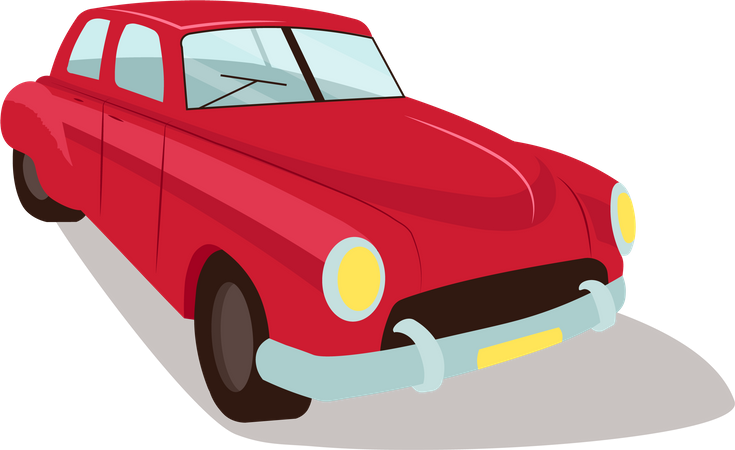 Red vintage car Illustration