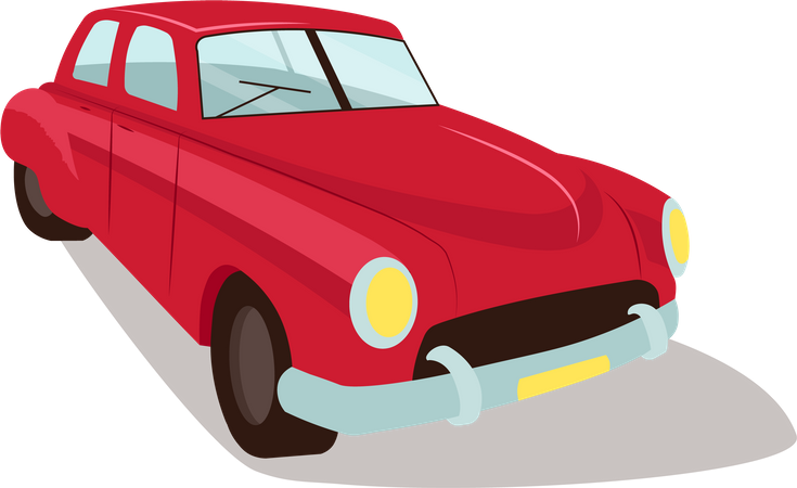 Red vintage car  Illustration