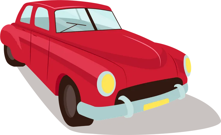 Red vintage car  Illustration